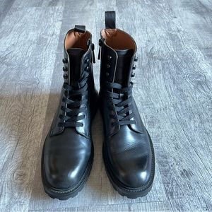 Steve Madden Combat Black Leather Boots Size 8